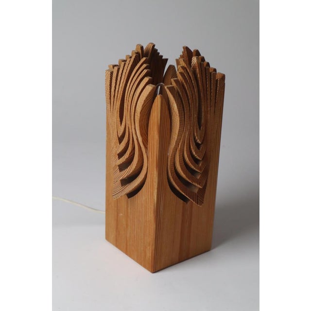 Wood Swedish Light Object Table Lamp, 1970s For Sale - Image 7 of 18