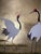 Hand‑Painted Gold Leaf Chinoiserie Mural Panels, Red‑Crowned Crane & Plum Blossom, Set of 2 For Sale - Image 4 of 4