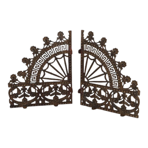 Aesthetic Wrought Iron Architectural Fan-Form Spandrels C1880