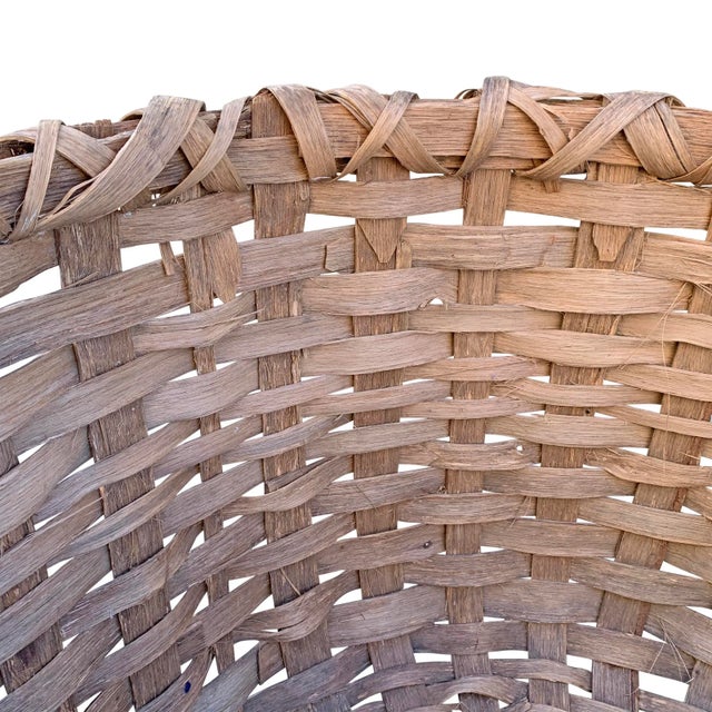 Large 19th Century Oak Splint Wool Basket For Sale - Image 9 of 13