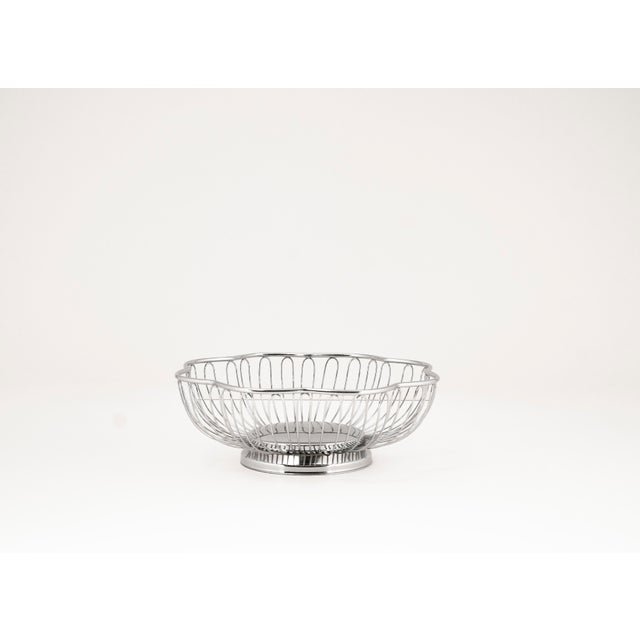 Metal Mid-Century Modern Chrome Wire Basket, 1950s For Sale - Image 7 of 9