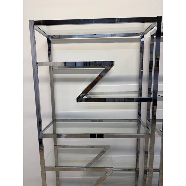 DIA - Design Institute America Design Institute America Chrome and Glass Etageres / Bookcases, 1970s - A Pair For Sale - Image 4 of 14