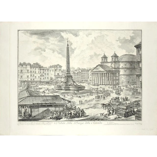 Veduta della Piazza della Rotonda - early lifetime impression 1751 For Sale - Image 3 of 3
