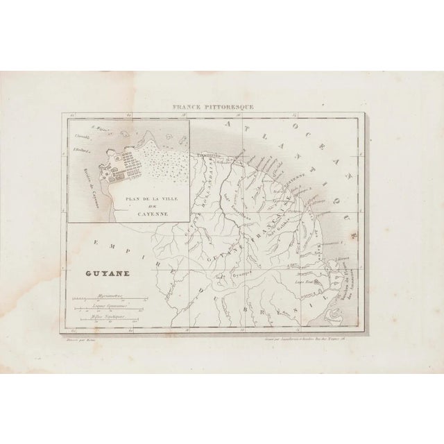 Map of Guyane is an original etching realized by an anonymous engraver of the 19th Century. Belongs to the Series of...
