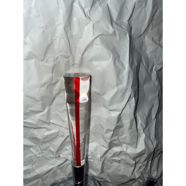 Stilo Murano Red Line Fantini Faucet, Art Glass, Chrome, Made in Italy, One Hole Deck-Mount For Sale - Image 4 of 8