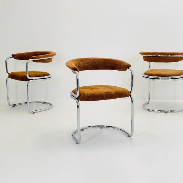 Mid-Century Modern Cognac Velvet Dining Chair by Giotto Stoppino, Italy, 1970s For Sale - Image 9 of 18