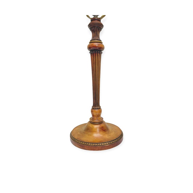 Neo-Classical Fluted Walnut Table Lamp on an Oval Base, 1940s For Sale - Image 13 of 18