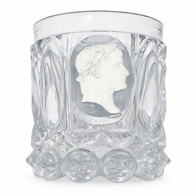 Transparent Antique Baccarat Napoleon I Sulphide Cameo Glass Tumbler 19th C. For Sale - Image 8 of 9