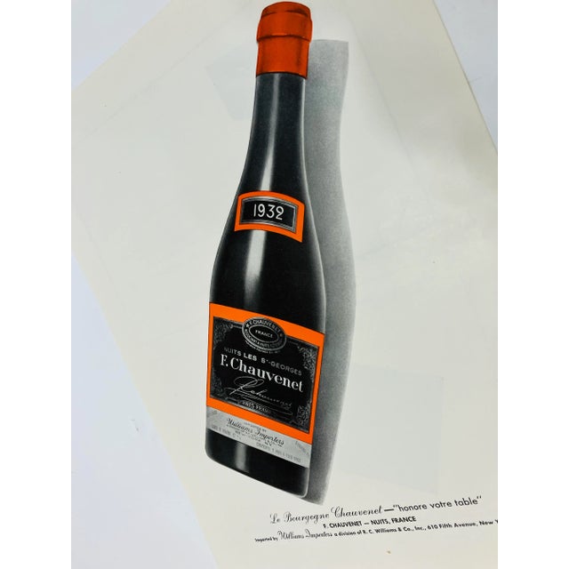 This 1940’s advertisement for Le Bourgogne Chauvernet was created right after the end of the World Warll