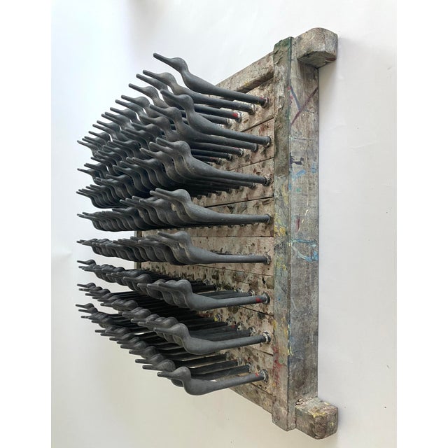 Mid 20th Century Vintage Industrial Black Bird Balloon Mold Wall Sculpture For Sale - Image 5 of 7