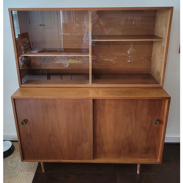 Mid-Century Modern 1950s Scandinavian Teak China Cabinet For Sale - Image 3 of 13