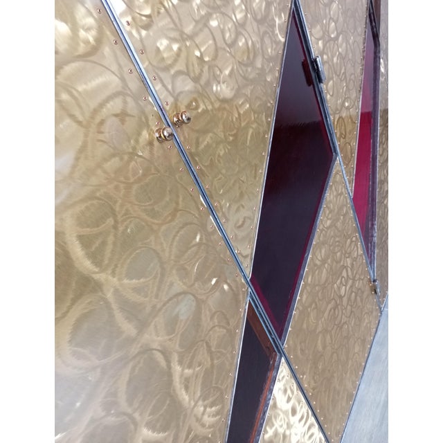 Sculptural 4-Door Wardrobe with Glass Shelves, Italy, 1970s-1980s For Sale - Image 6 of 17