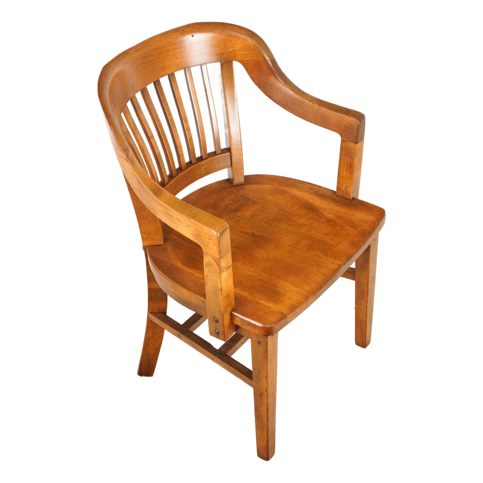 Arts & Crafts Slat Back Wood Arm Chair | Chairish