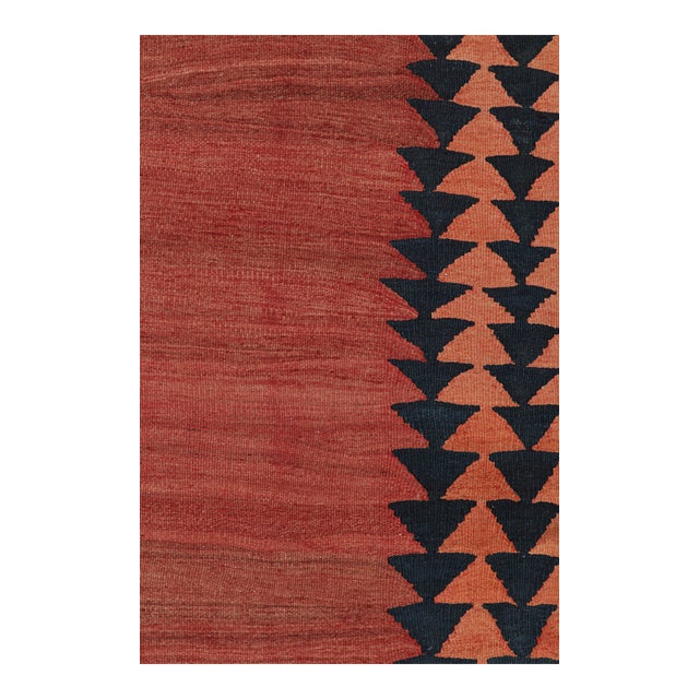 Persian Vintage Shahsavan Persian Kilim in Red Open Field and Blue Border by Rug & Kilim For Sale - Image 3 of 7