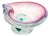 Mid 20th Century Murano Peacock Art Glass Pedestal Ashtray W/ Pink Pastel Swirl For Sale