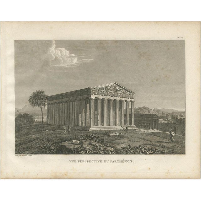Tardieu, Set of Two Ancient Greek Temple Views, Parthenon and Theseion, 1825, Engraving For Sale - Image 4 of 13