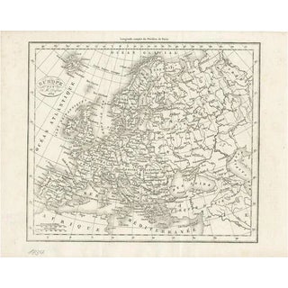 Small Antique Map of Europe, 1834 For Sale