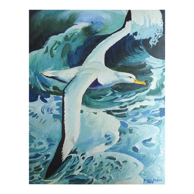 1968 Albatross at Sea Painting For Sale