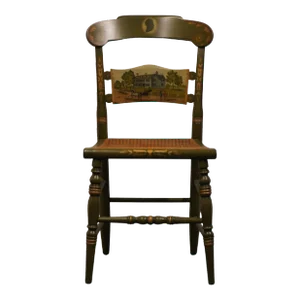 Genuine Hitchcock 1976 Limited Edition Edward Keith Hand Painted Side Chair - the Adams' Old House