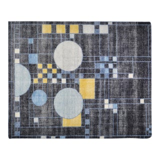 Contemporary Indian Modern Art Deco Hand Knotted Wool Rug, 0.25 For Sale