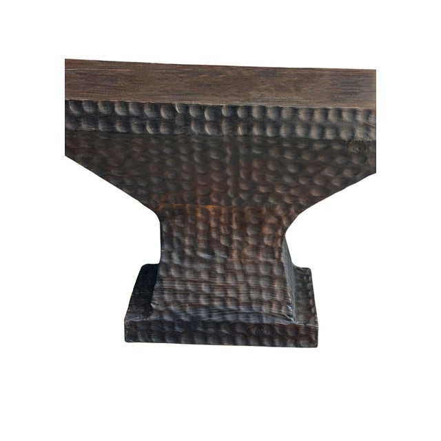 Contemporary Solid Teak Wood Console Table Espresso Finish Modern Organic For Sale - Image 3 of 8