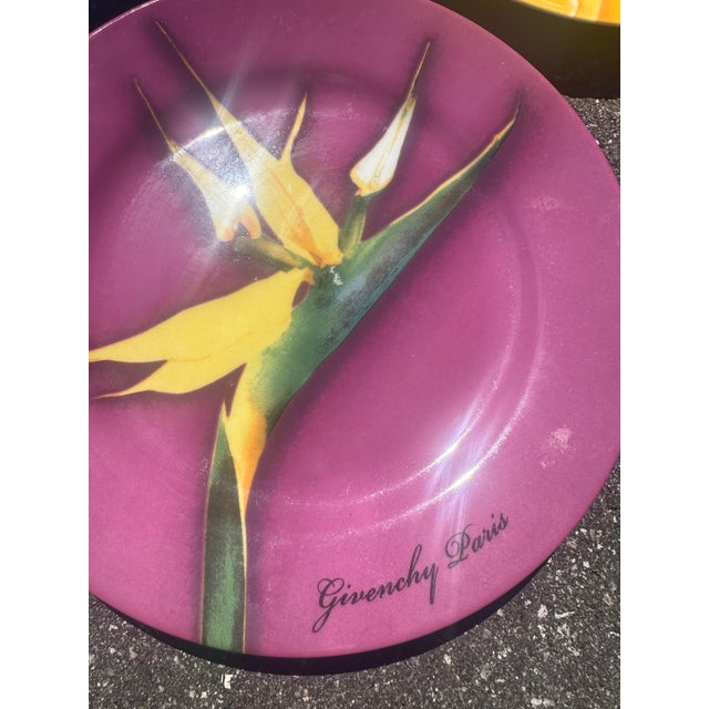 Givenchy Multicolored Flower Givenchy Paris Plates For Sale - Image 4 of 5