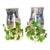 Vintage Ivy Metal Tole Hurricane Candle Holders Pair For Sale