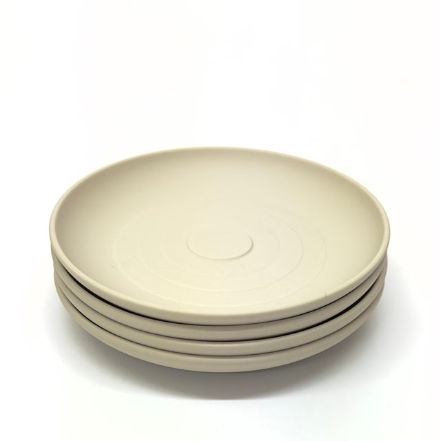 Taupe saucers, set of 4. This is a beautiful, minimal, mid-century set of plates by Hornsea Concept England in a beige...