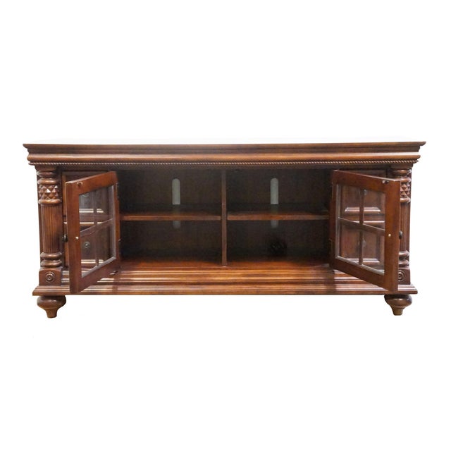 High End Solid Cherry Traditional Contemporary Style 64" Media Console For Sale In Kansas City - Image 6 of 14