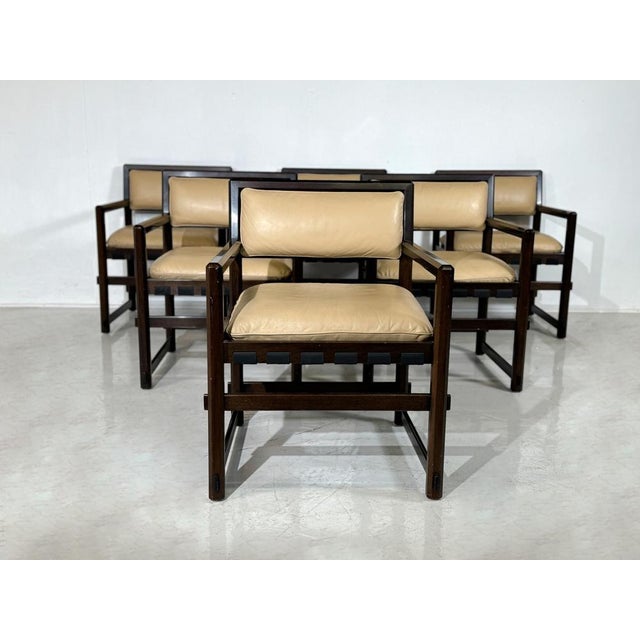 Mid-Century Modern Armchairs attributed to Edward Wormley for Dunbar, Set of 6 For Sale - Image 3 of 8