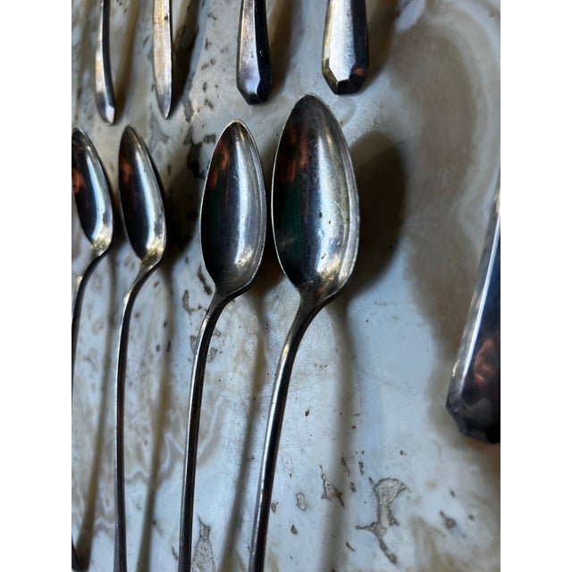 1970s 1970s Mid-Century Modern Tall Southern Silver Iced Tea Spoons - Set of 10 For Sale - Image 5 of 7
