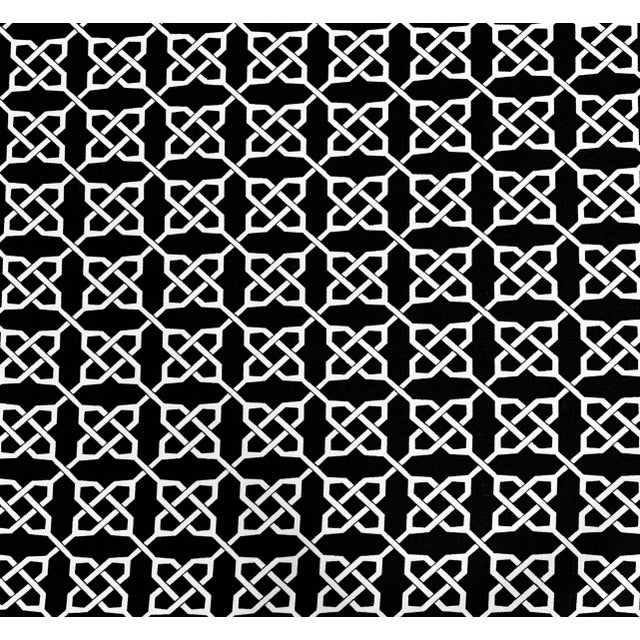 Free Spirit Designer Vicki Payne Black & White Links Celtic Knot Chinoiserie Fretwork Lattice Trellis Fabric- 9.9 Yards For Sale