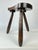 Vintage Brutalist Rustic Carved Wood Tripod Stool, France, 1930s For Sale - Image 11 of 12
