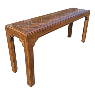 1980s Vintage Henredon Console Table in Traditional Style in Solid Wood For Sale