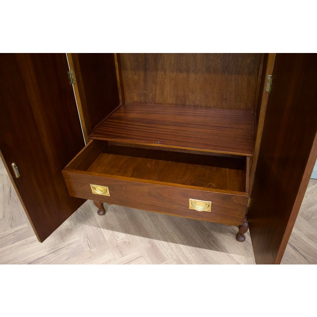 Brown Vintage Art Deco Burr Walnut Compact Wardrobe, 1930s For Sale - Image 8 of 11