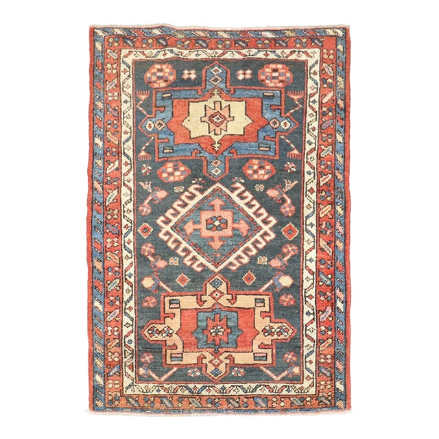 Small Antique Persian Heriz - 2'10" x 4'1" For Sale