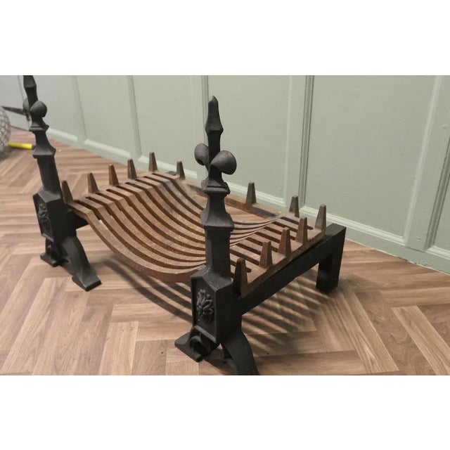 Large Hand-Forged Iron Andirons, 19th Century For Sale - Image 6 of 7