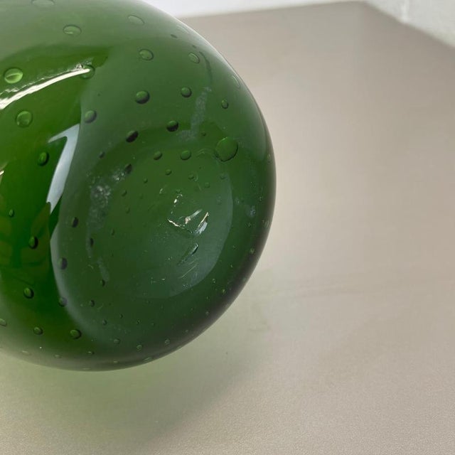 Large Green Murano Glass Bullicante Bubble Vase, Italy, 1970s For Sale - Image 18 of 18