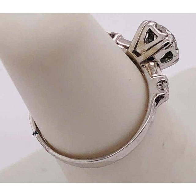 Antique White 14 Karat White Gold Diamond Engagement Ring Bridal / Wedding For Sale - Image 8 of 8