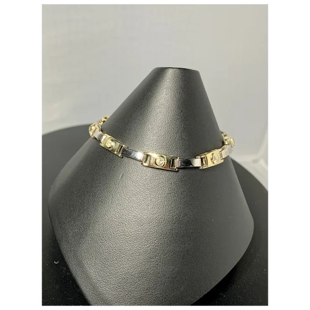 Late 20th Century 14k Two Tone Gold Diamond Bracelet For Sale In Denver - Image 6 of 10