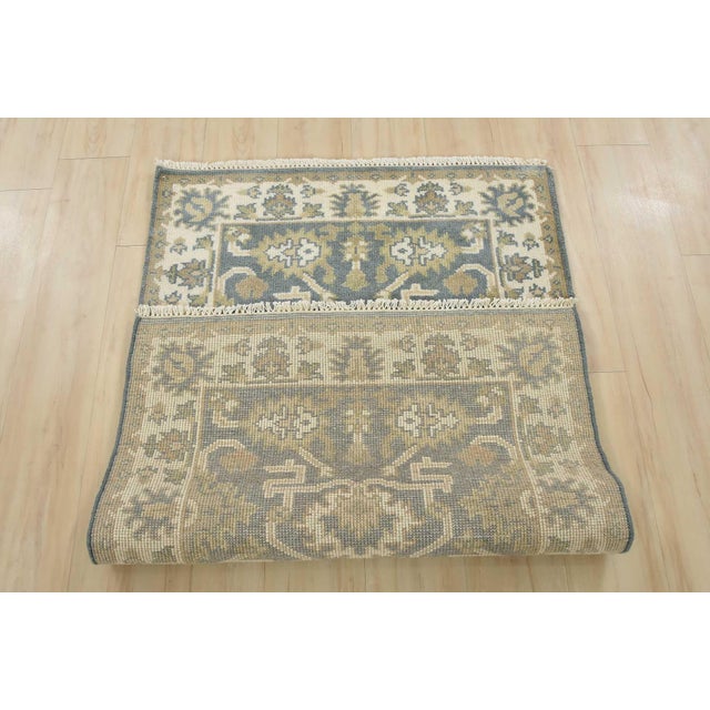 Oushak Rug 3'2'' X 5' Gray Wool Traditional Hand-Knotted Oriental Carpet For Sale - Image 11 of 12