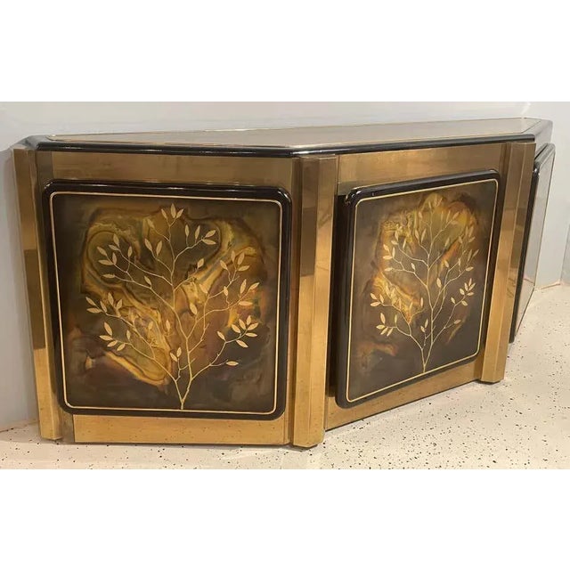 Gold Mid-Century Modern Mastercraft Tree of Life Console or Sideboard For Sale - Image 8 of 13