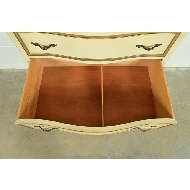 Drexel French Provincial Louis XV Cream Lacquered Highboy Dresser, 1956 For Sale In South Bend - Image 6 of 13