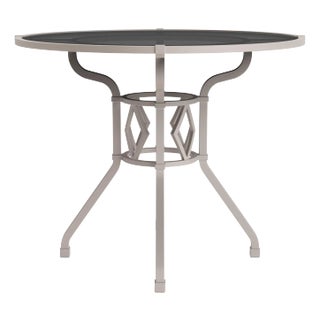 Brown Jordan Venetian 36" Round Dining Table, Dove frame For Sale