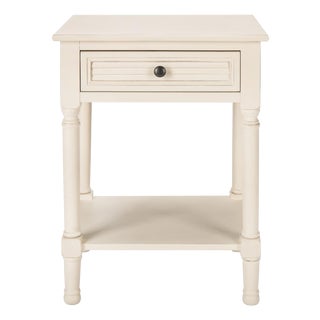 Tate 1 Drawer Accent Table in Distressed / White For Sale