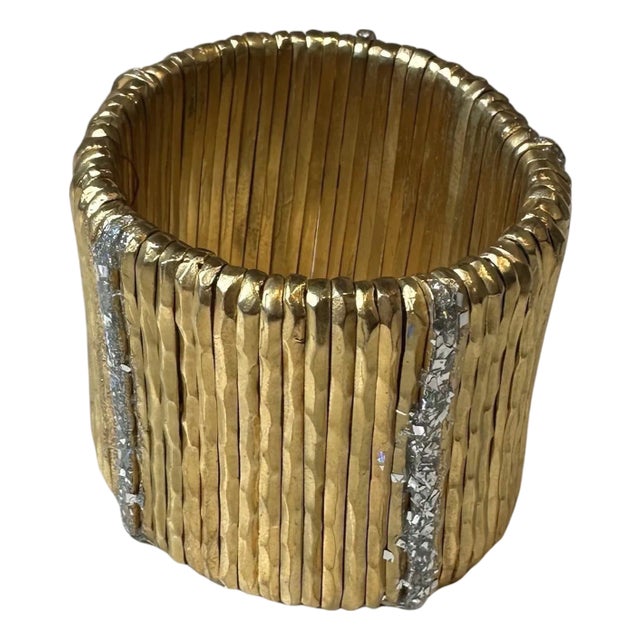 Vintage Giora Gold Cuff Stretch Bracelet For Sale