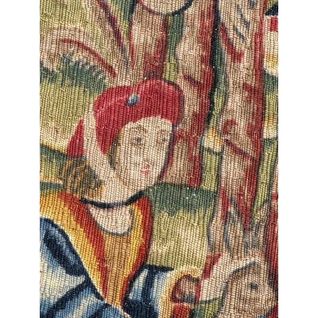 Gold Vintage French Screen Printed Tapestry, 1970s For Sale - Image 8 of 18