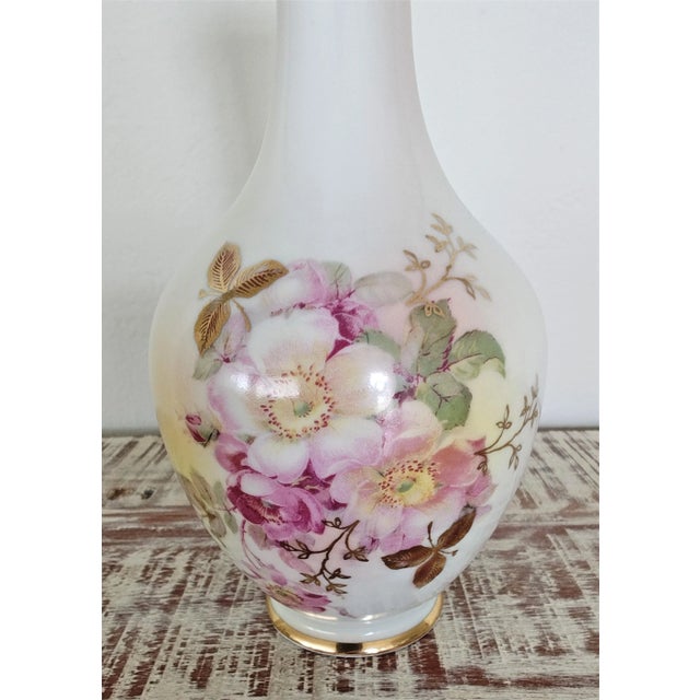 Vintage Schumann Arzberg Germany "Wild Rose" Gold Trimmed Bud Vase For Sale - Image 4 of 5