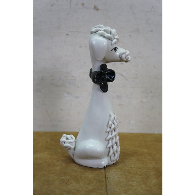 Mid Century Italian Porcelain Spaghetti Poodle Dog Figurine Statue 8" For Sale - Image 9 of 13