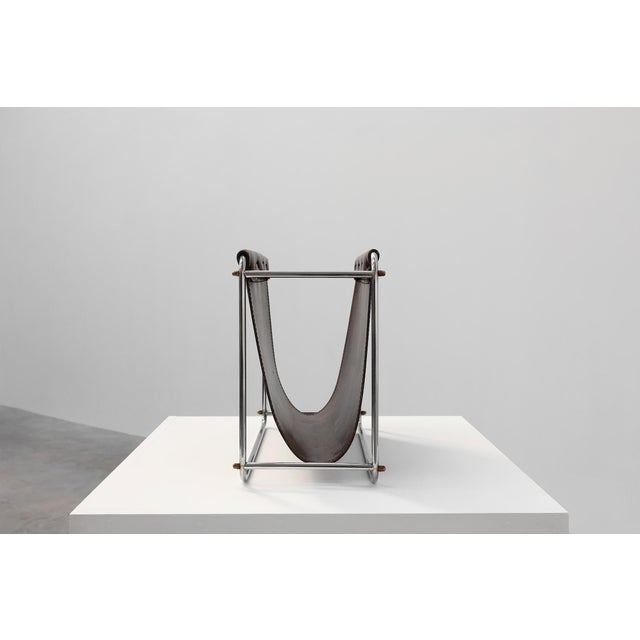 Vintage Magazine Rack in Chrome and Faux Leather, France, 1960s For Sale - Image 10 of 12